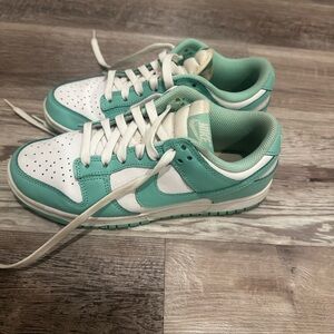 Nike Mint Green and White Low-Top Sneakers